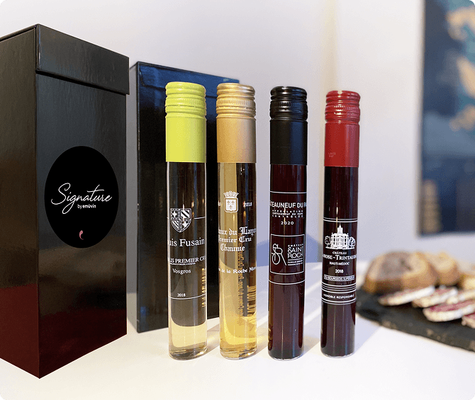 Coffret Signature by Emovin et ses 4 flacons de dégustation